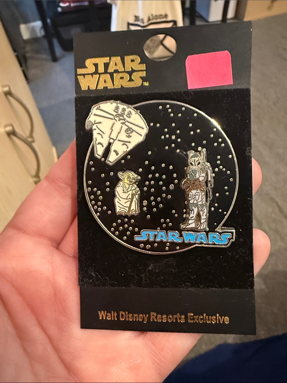 Star Wars Black and Silver Pin with Blue Logo